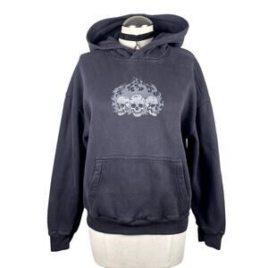 Hollister Grunge Gray Boxy Fit Pullover Streetwear Grunge Skater Emo Hoodie XS